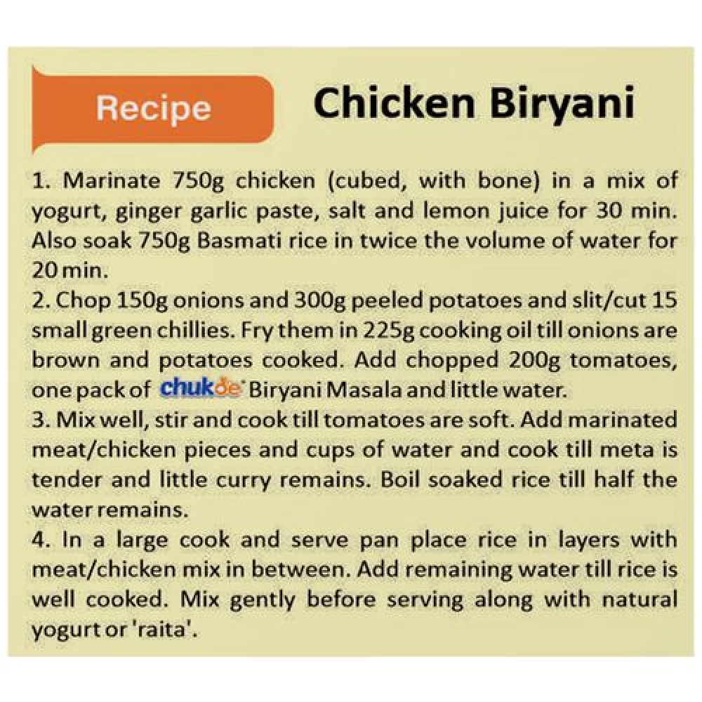 Chukde Biryani Pulav Masala - Image 6