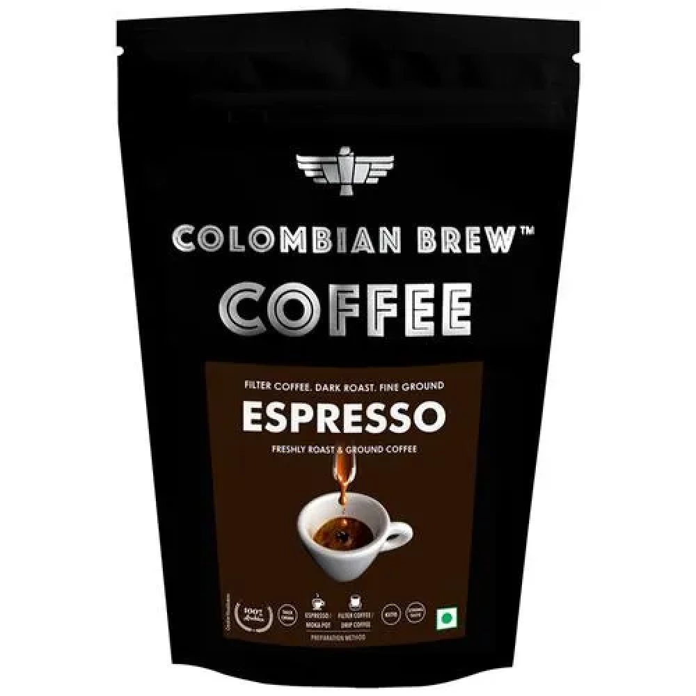 Colombian Brew Coffee Arabica Espresso Filter Coffee - Dark Roast & Ground