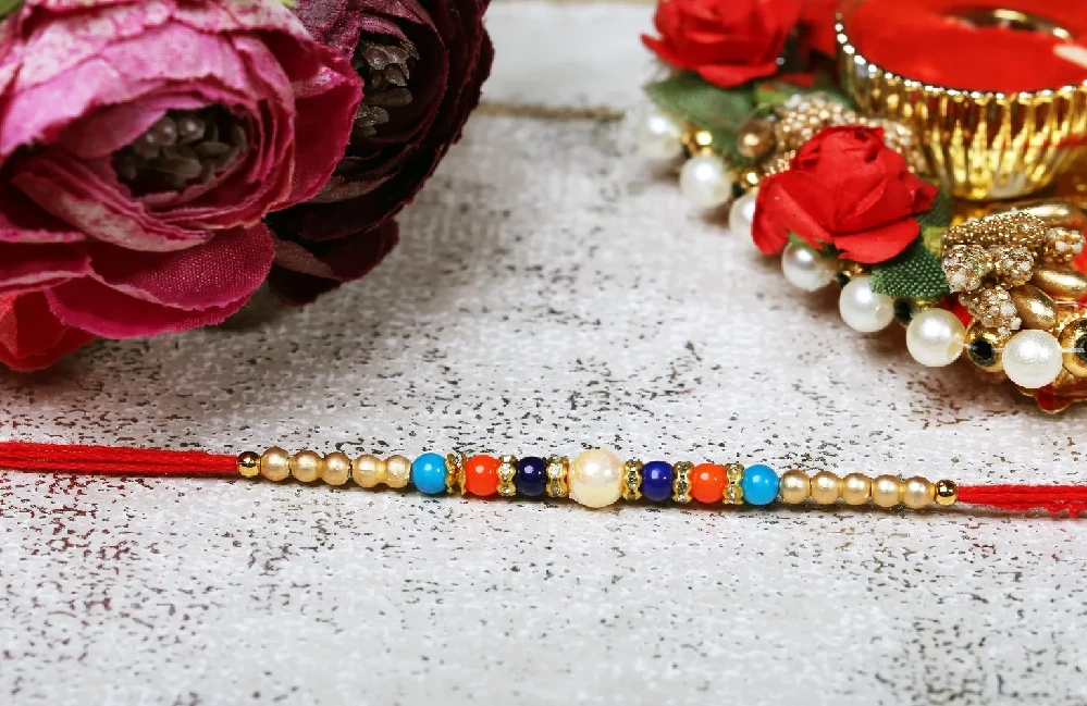 Colorful Beads Rakhi - Image 1