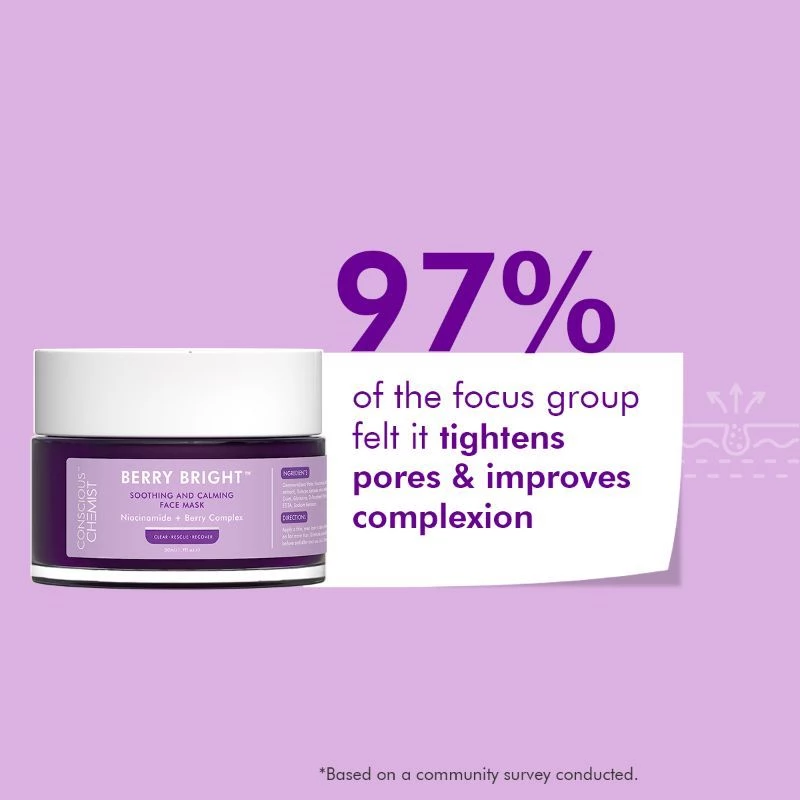 Conscious Chemist Berry Bright Soothing & Calming Face Mask For All Skin Types - Image 2