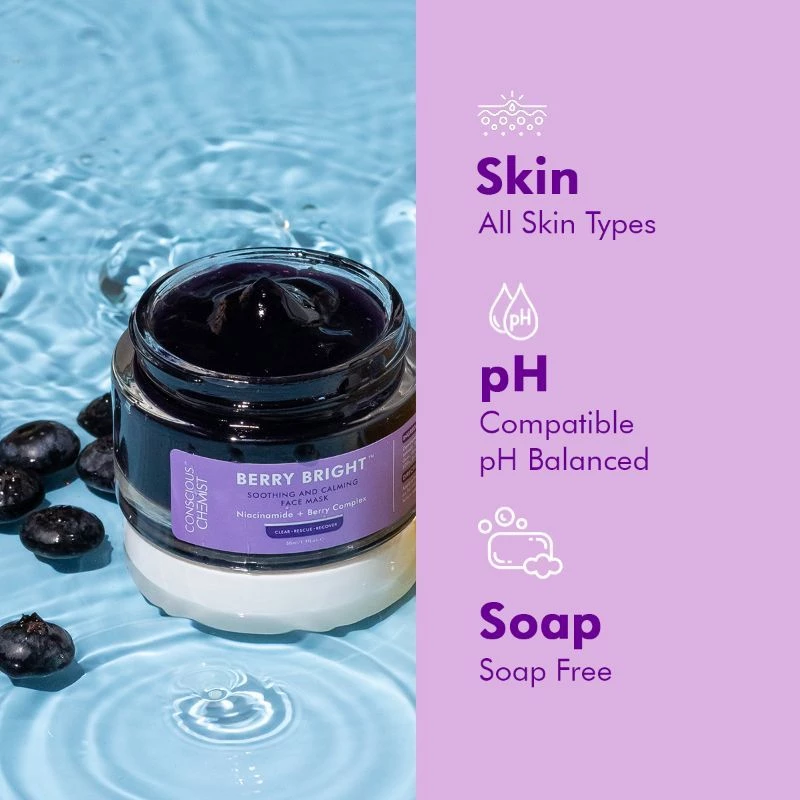 Conscious Chemist Berry Bright Soothing & Calming Face Mask For All Skin Types - Image 7