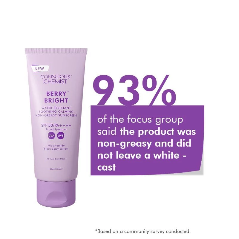 Conscious Chemist Berry Bright Sunscreen SPF 50 PA++++ - Image 2