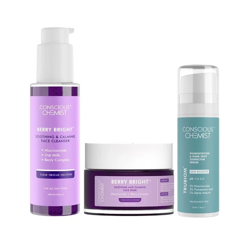 Conscious Chemist Radiance Routine Kit Cleanser+mask+serum (combo Of 3)