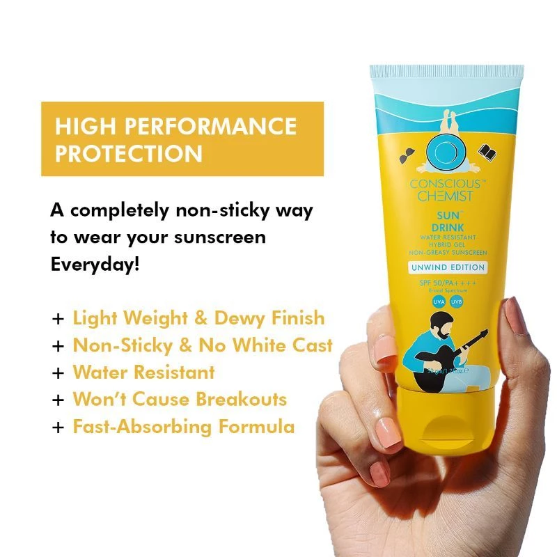 Conscious Chemist Unwind Edition Sun Drink With Water Resistant Gel Sunscreen SPF50 PA++++ - Image 5