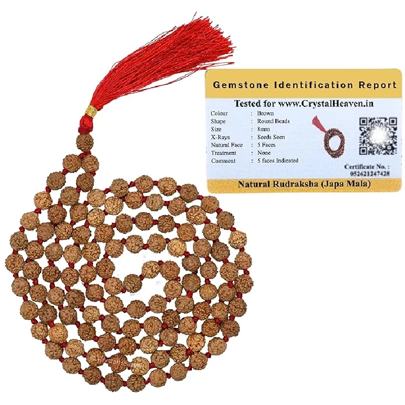 Crystal Heaven 5 Mukhi Rudraksha Mala For Men, 108 Beads Original Panchmukhi Rudraksha Japa Mala Crystal Heaven 5 Mukhi Rudraksha Mala For Men, 108 Beads Original Panchmukhi Rudraksha Japa Mala-Pack Size-30 g