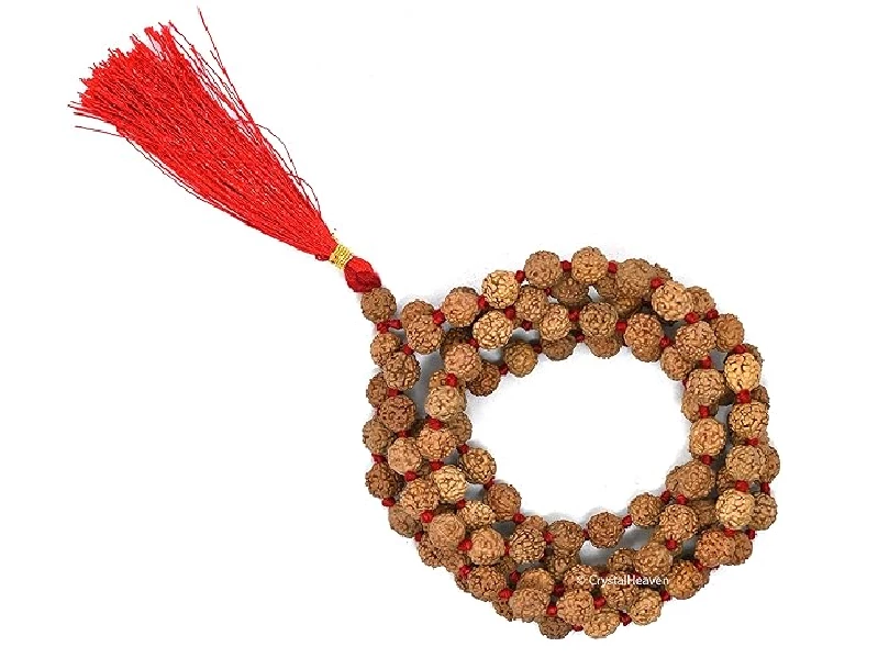 Crystal Heaven 5 Mukhi Rudraksha Mala For Men, 108 Beads Original Panchmukhi Rudraksha Japa Mala - Image 2