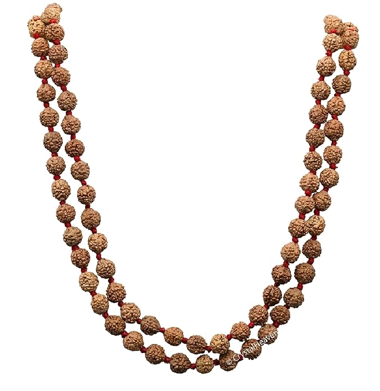 Crystal Heaven 5 Mukhi Rudraksha Mala For Men, 108 Beads Original Panchmukhi Rudraksha Japa Mala - Image 3