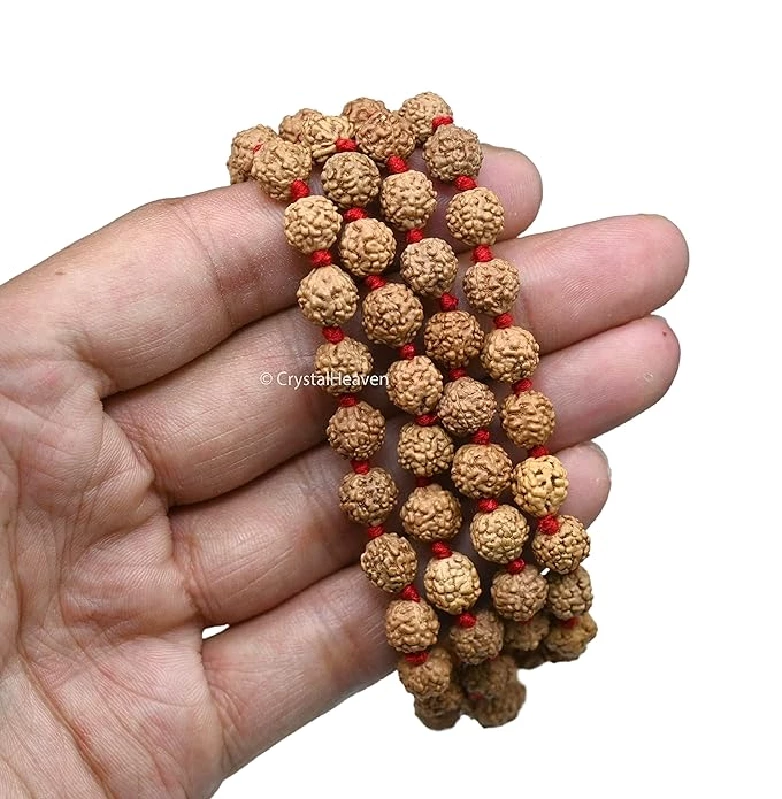 Crystal Heaven 5 Mukhi Rudraksha Mala For Men, 108 Beads Original Panchmukhi Rudraksha Japa Mala - Image 4