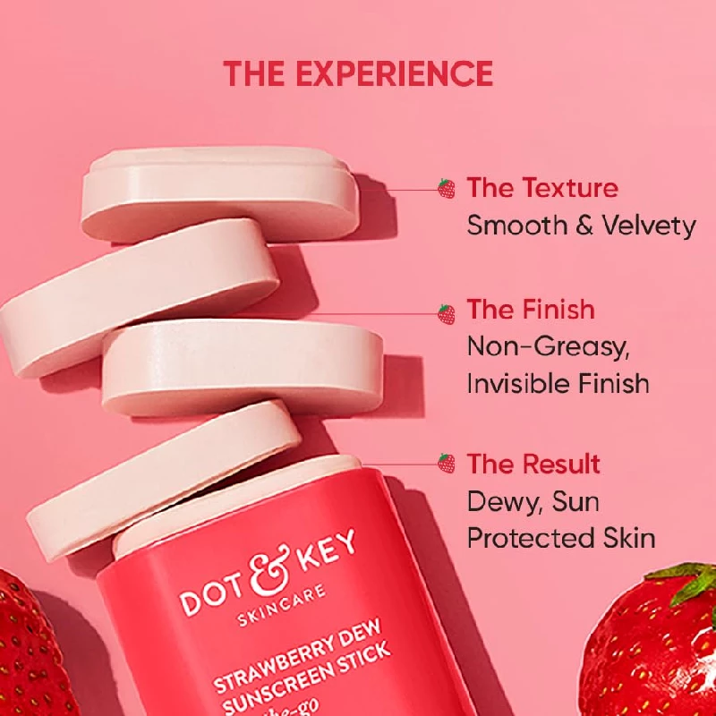 DOT & KEY Strawberry Dew Spf 50 Sunscreen Stick On-The-Go Spf 50 Pa+++ - Image 5