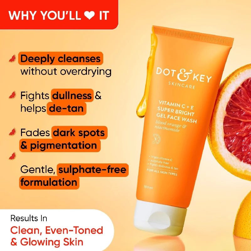 DOT & KEY Vitamin C + E Super Bright Gel Face Wash For Glowing And Brightening Skin - Image 2