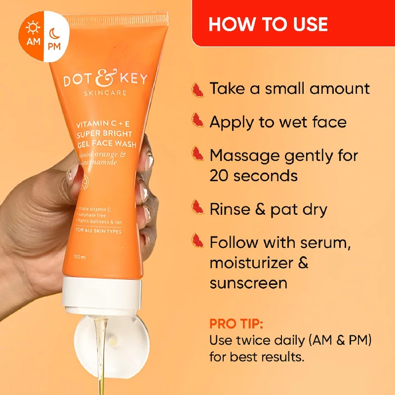 DOT & KEY Vitamin C + E Super Bright Gel Face Wash For Glowing And Brightening Skin - Image 5