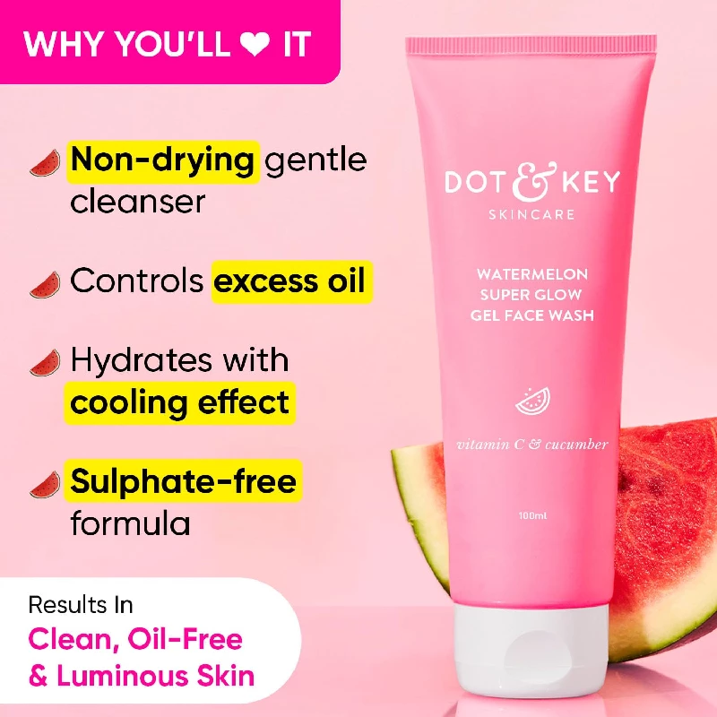 DOT & KEY Watermelon Super Glow Gel Face Wash With Vitamin C&Cucumber - Image 2