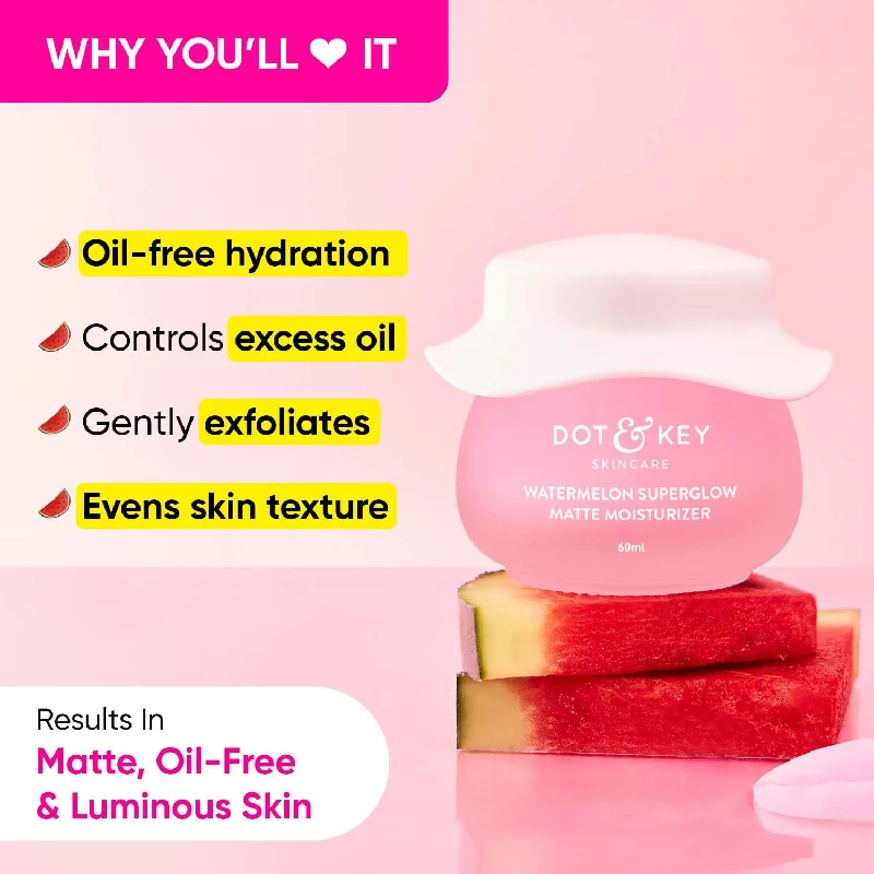 DOT & KEY Watermelon Superglow Matte Oil Free Moisturizer For Face With Watermelon Extracts - Image 2