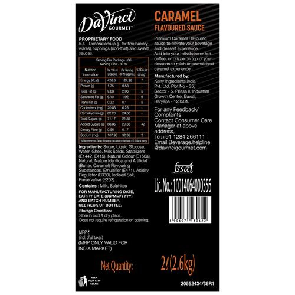 DaVinci Gourmet Caramel Flavoured Sauce - Made With Cane Sugar - Image 9