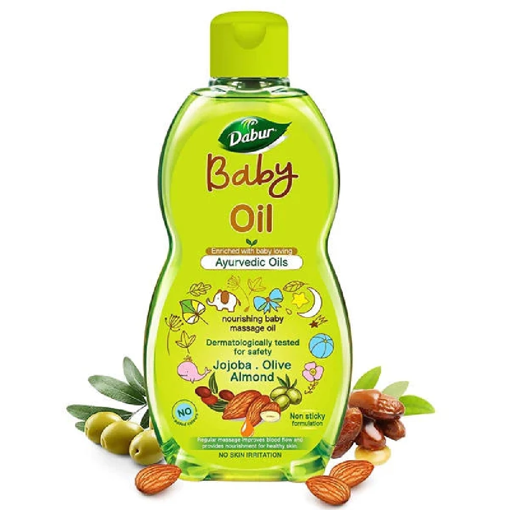 Dabur Baby Oil Enriched With Baby Loving Ayurvedic Oils - Image 3