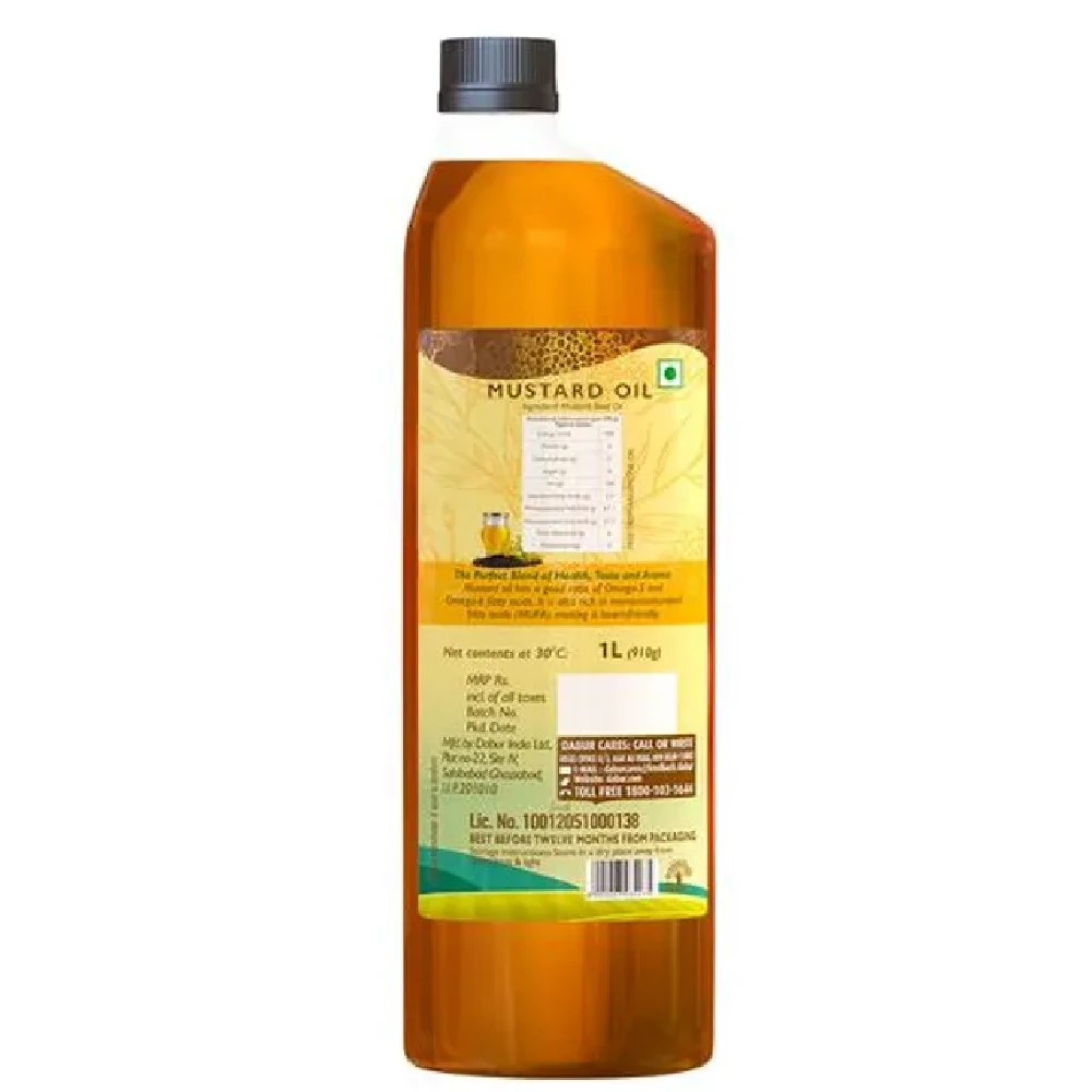Dabur Cold Pressed Mustard Cooking Oil - Perfect Blend of Health, Taste & Aroma, Promotes Heart Health & Lowers Cholesterol Levels - Image 2