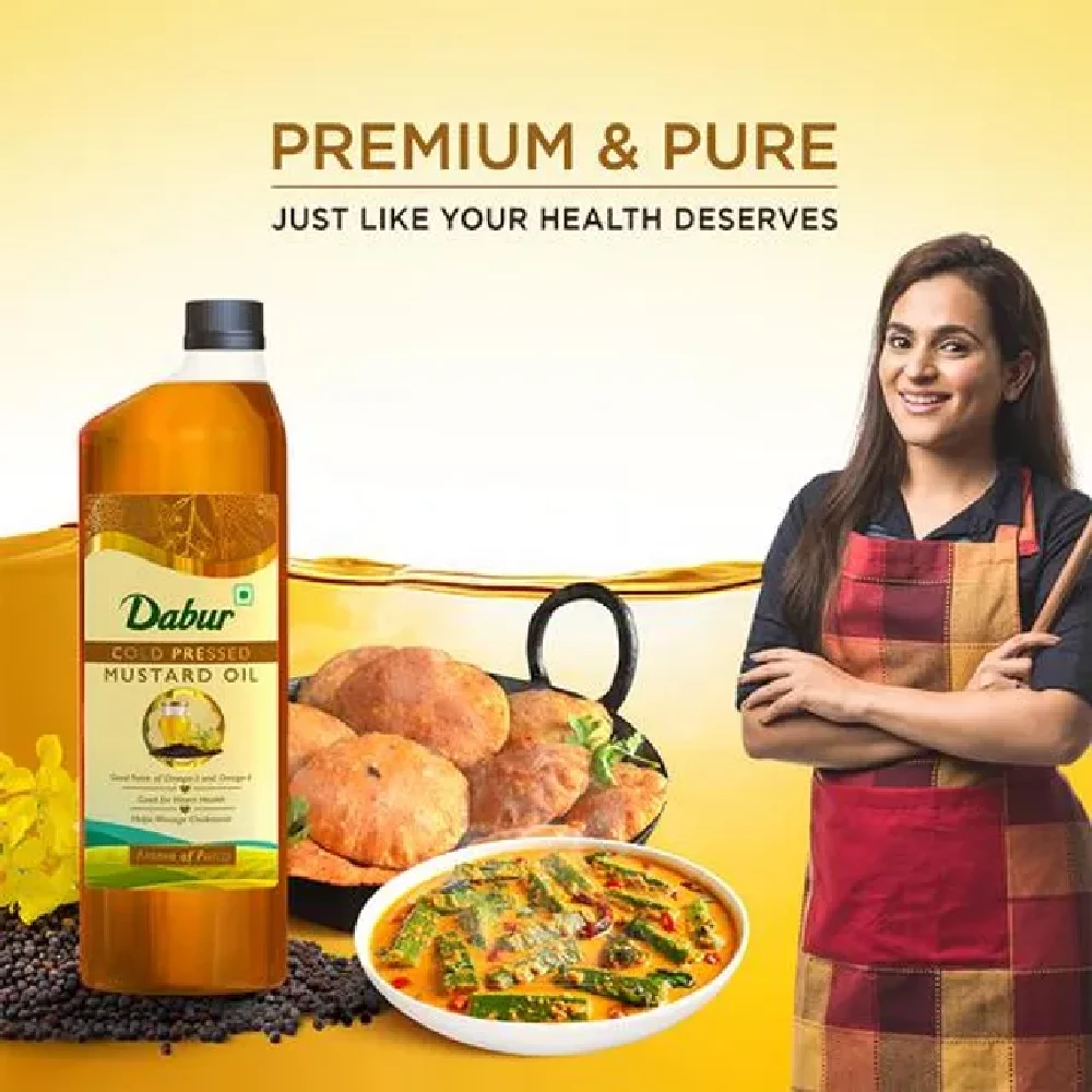 Dabur Cold Pressed Mustard Cooking Oil - Perfect Blend of Health, Taste & Aroma, Promotes Heart Health & Lowers Cholesterol Levels - Image 6