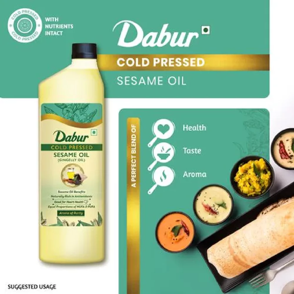 Dabur Cold Pressed Sesame (Gingelly) Cooking Oil - Image 3
