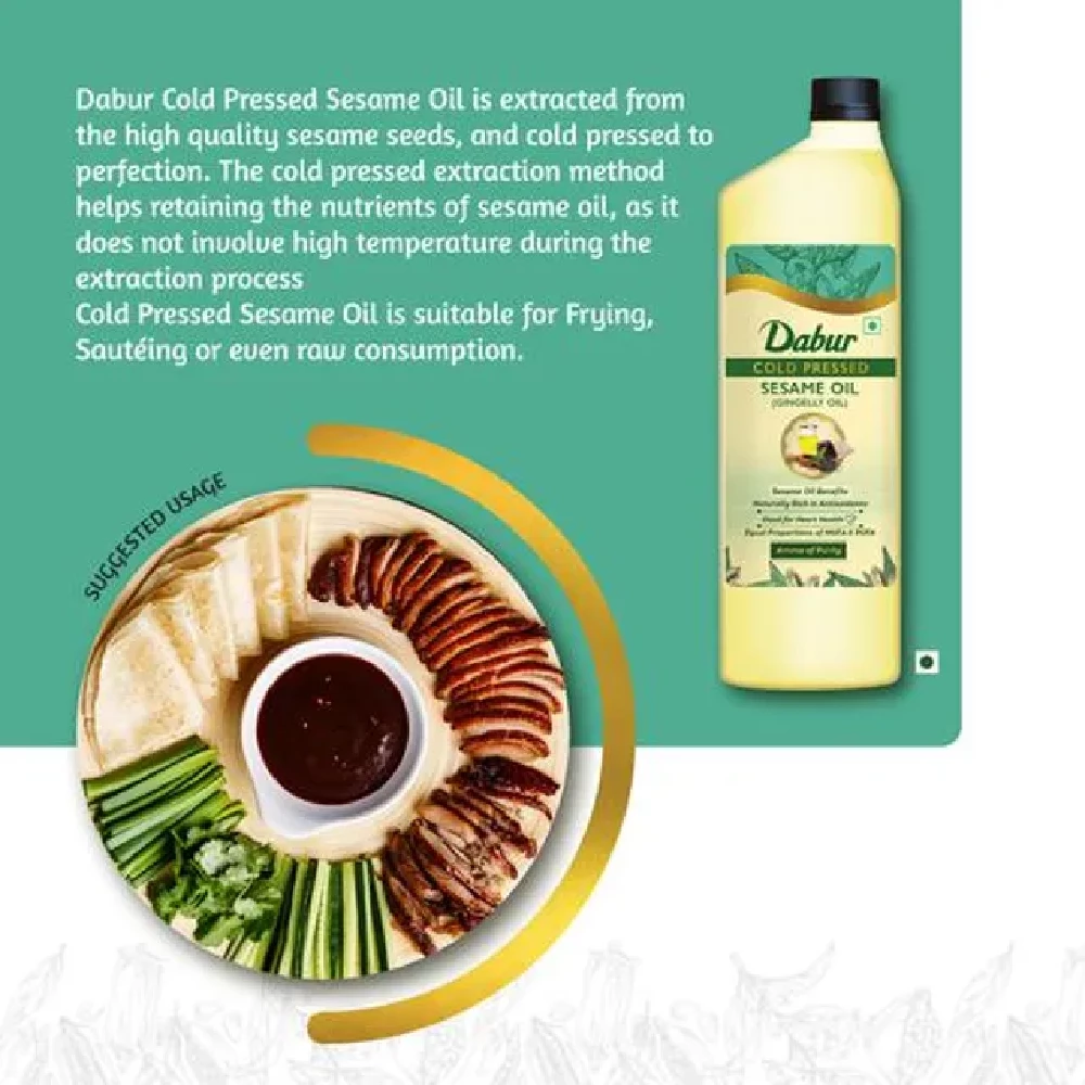 Dabur Cold Pressed Sesame (Gingelly) Cooking Oil - Image 5