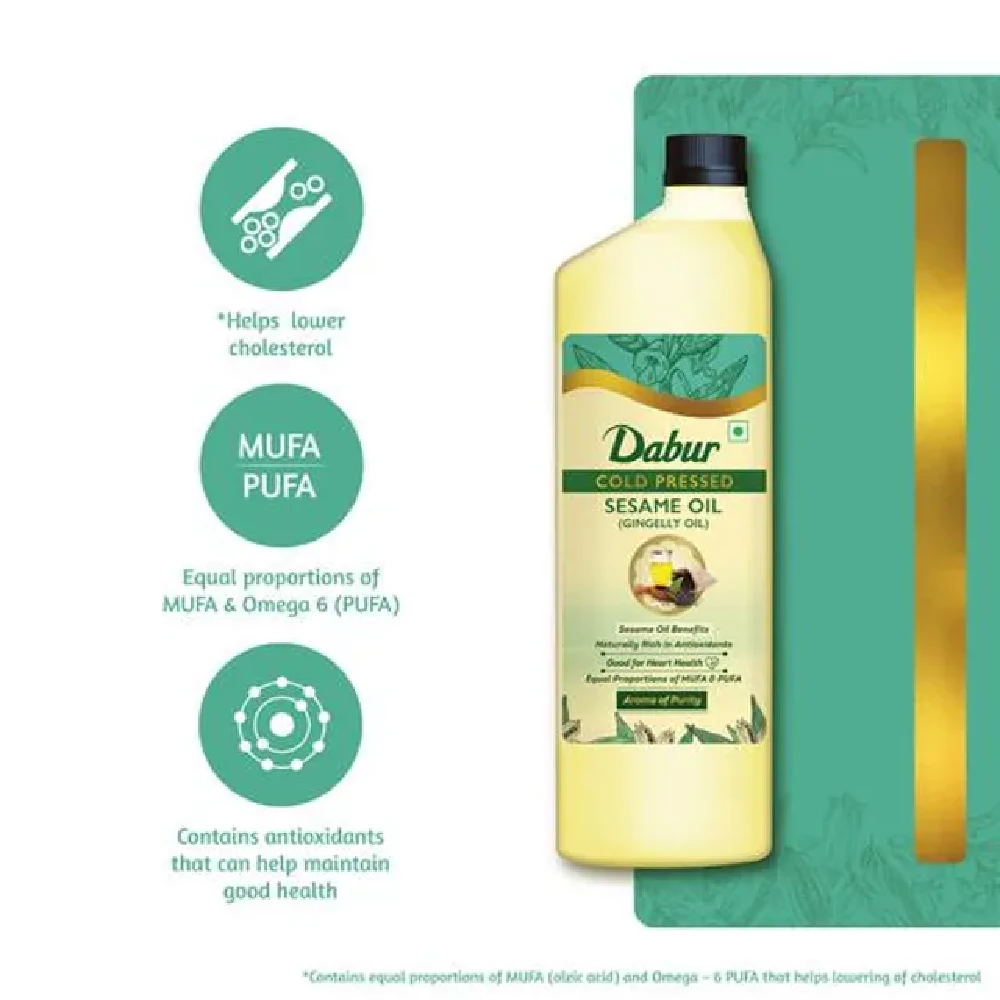 Dabur Cold Pressed Sesame (Gingelly) Cooking Oil - Image 6