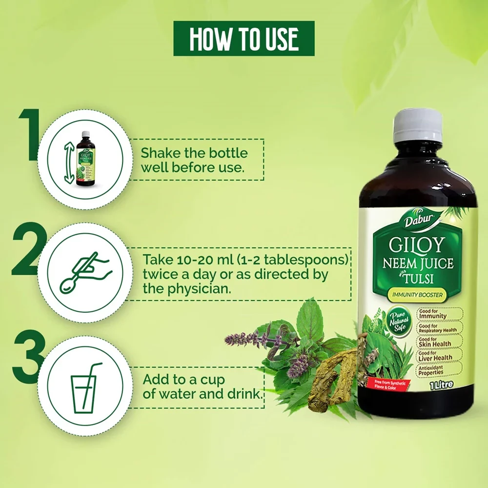 Dabur Giloy Neem Juice with Tulsi - Image 4