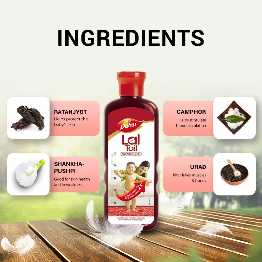 Dabur Lal Tail - Ayurvedic Baby Massage Oil - Image 2