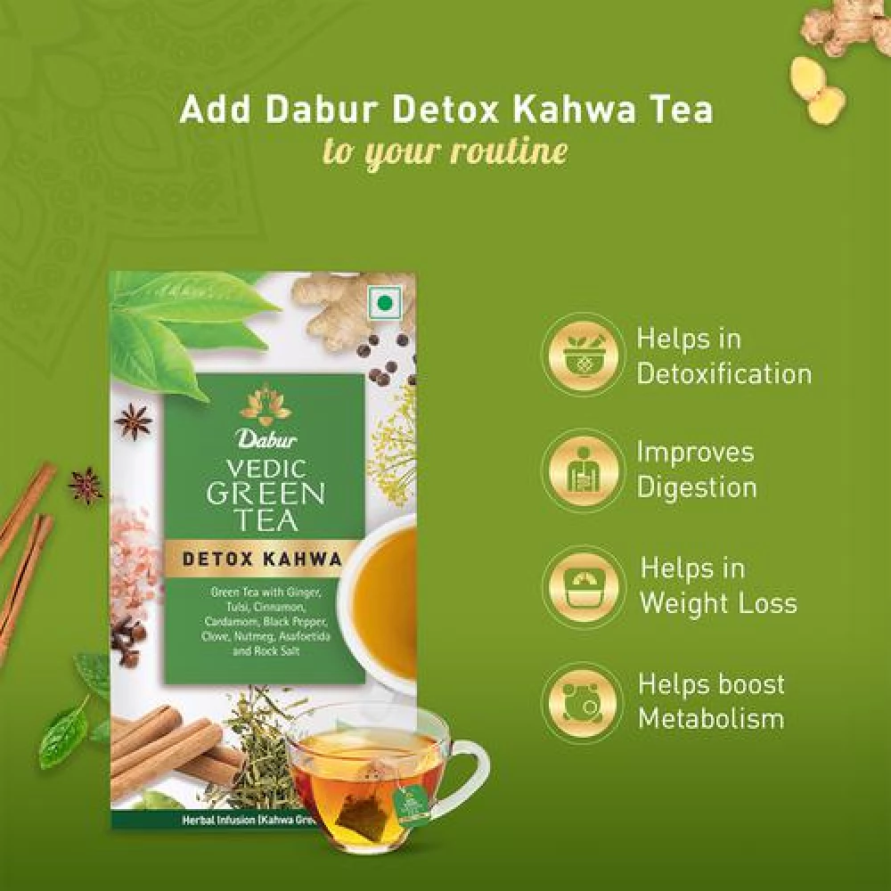 Dabur Vedic Green Tea - Detox Kahwa - Image 9