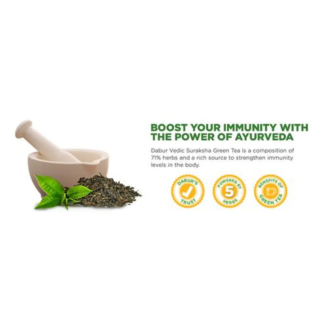 Dabur Vedic Suraksha Green Tea - Immunity Booster - Image 16