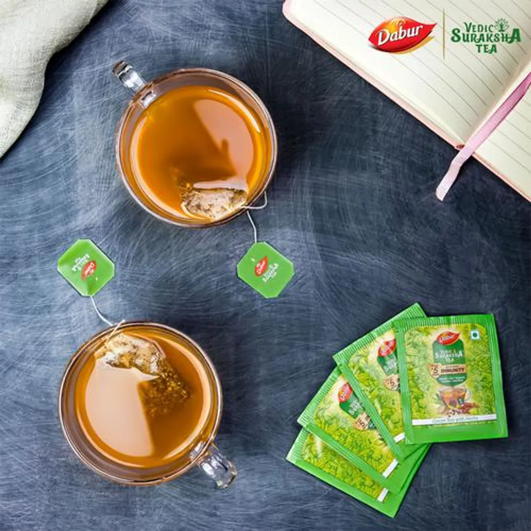 Dabur Vedic Suraksha Green Tea - Immunity Booster - Image 19