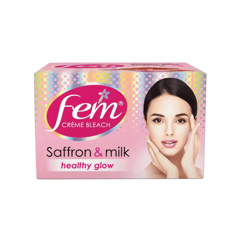 Fem Fairness Saffron & Milk Creme Bleach | Gentle Skin Brightening System | Ammonia-Free Formula 314 gm