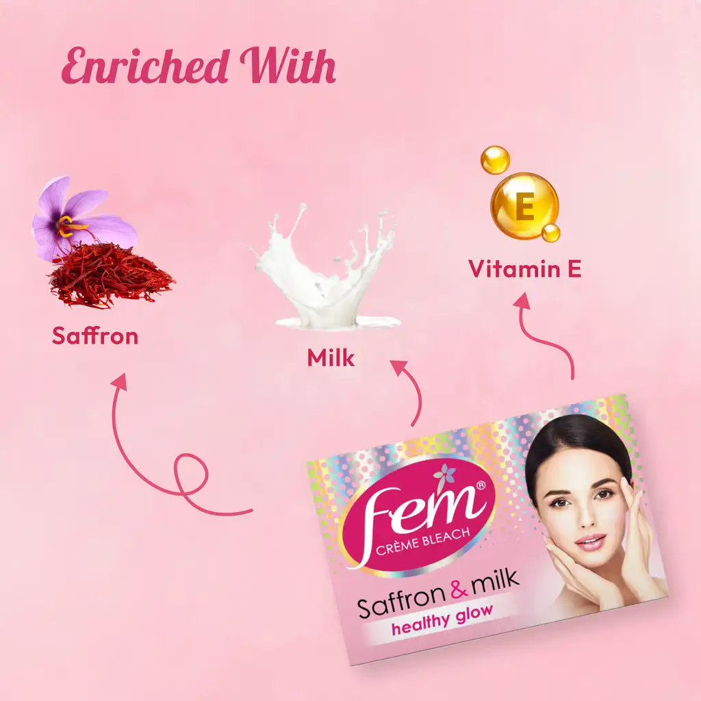Fem Fairness Saffron & Milk Creme Bleach | Gentle Skin Brightening System | Ammonia-Free Formula-3