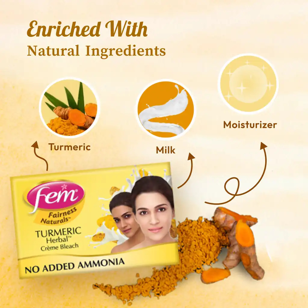 Dabur Fem Crème Bleach Turmeric & Milk Pack of 2 - Image 3