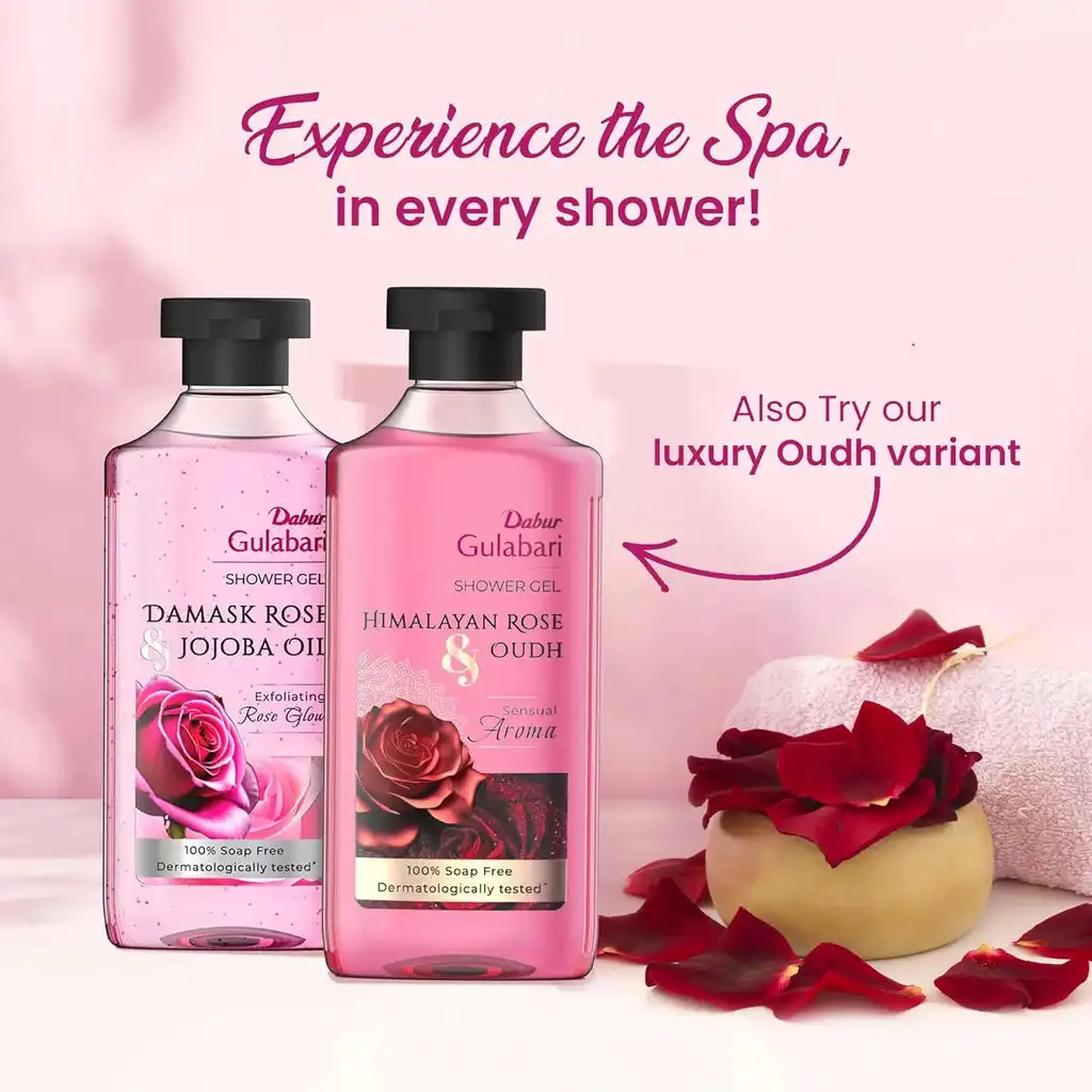 Dabur Gulabari Shower Gel Damask Rose & Jojoba Oil - Image 5
