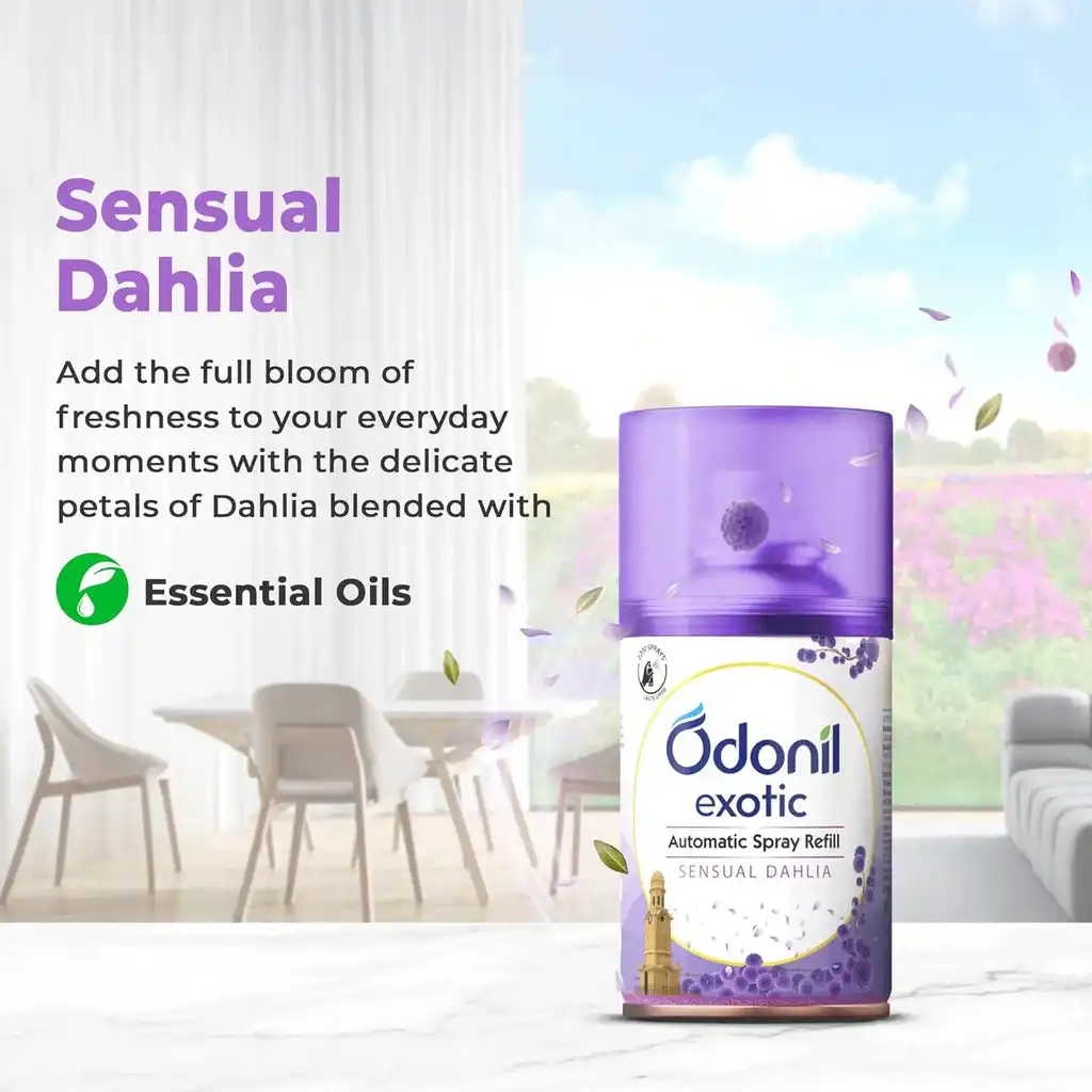 Dabur Odonil Exotic Automatic Spray with Sensual Dahlia Refill Pack of 2 - Image 3