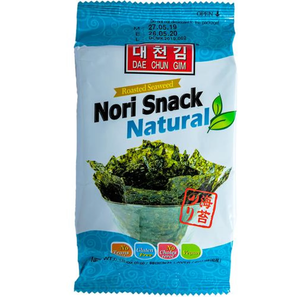 Dae Chun Gim Roasted Seaweed Nori Snack - Natural--5 g Pouch