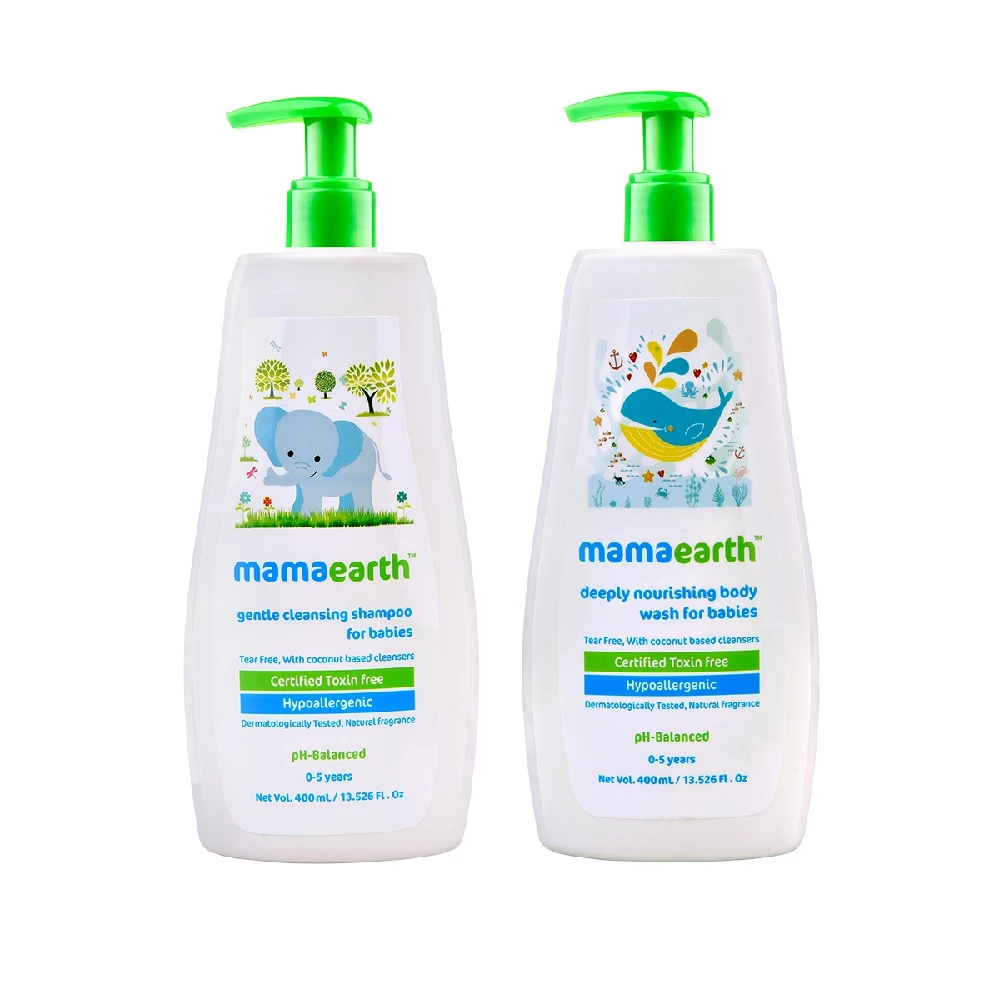Deeply Nourishing Body Wash for Babies and Gentle Cleansing Shampoo Combo