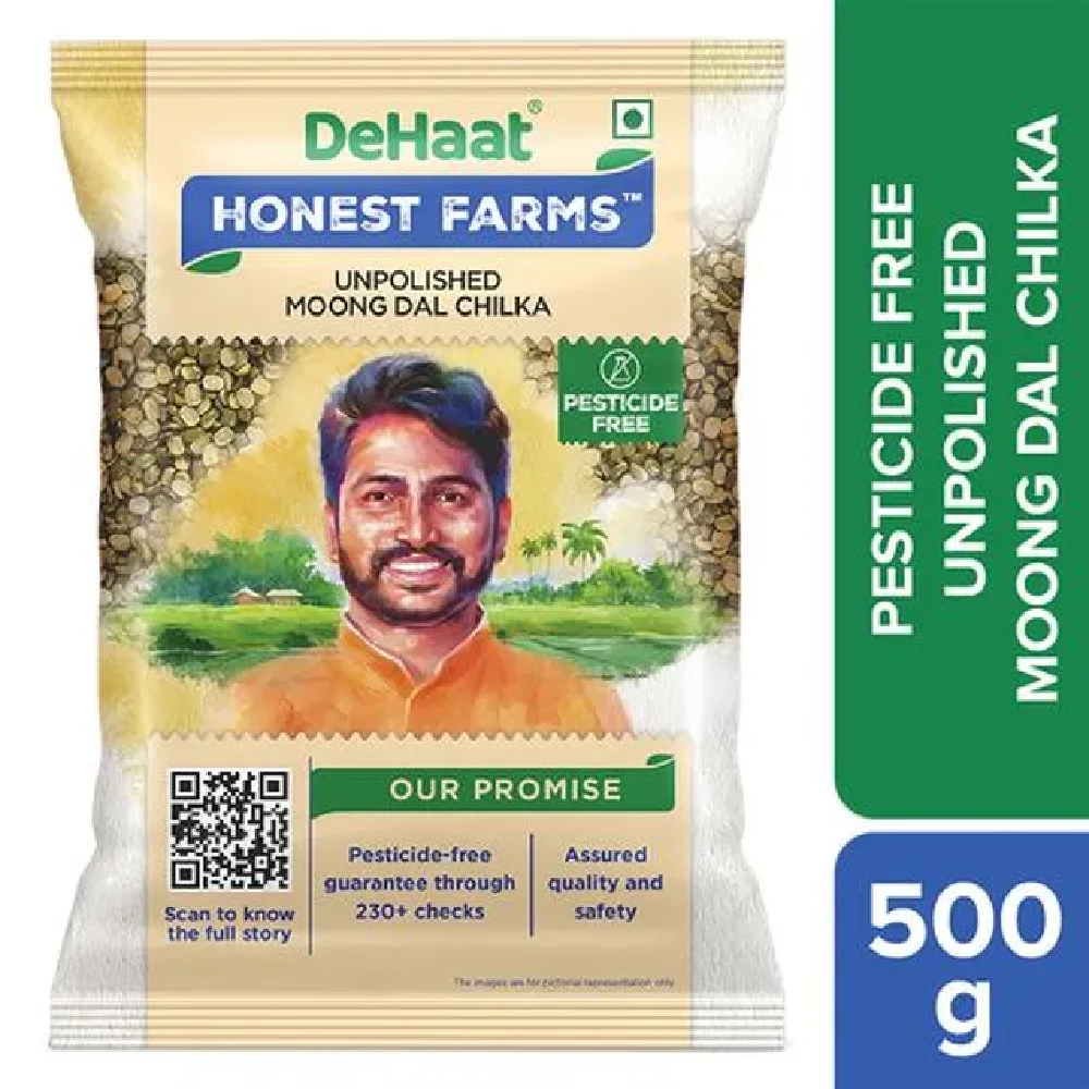 Dehaat Honest Farms Unpolished Moong Dal Chilka - Pesticide Free Dehaat Honest Farms Unpolished Moong Dal Chilka - Pesticide Free-Pack Size-500 g