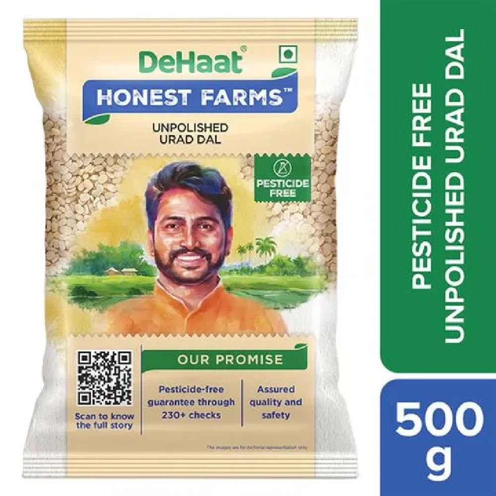 Dehaat Honest Farms Unpolished Urad Dal - Pesticide Free Dehaat Honest Farms Unpolished Urad Dal - Pesticide Free-Pack Size-500 g