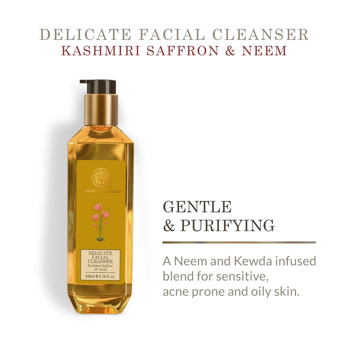 Delicate Facial Cleanser Kashmiri Saffron & Neem - Image 5