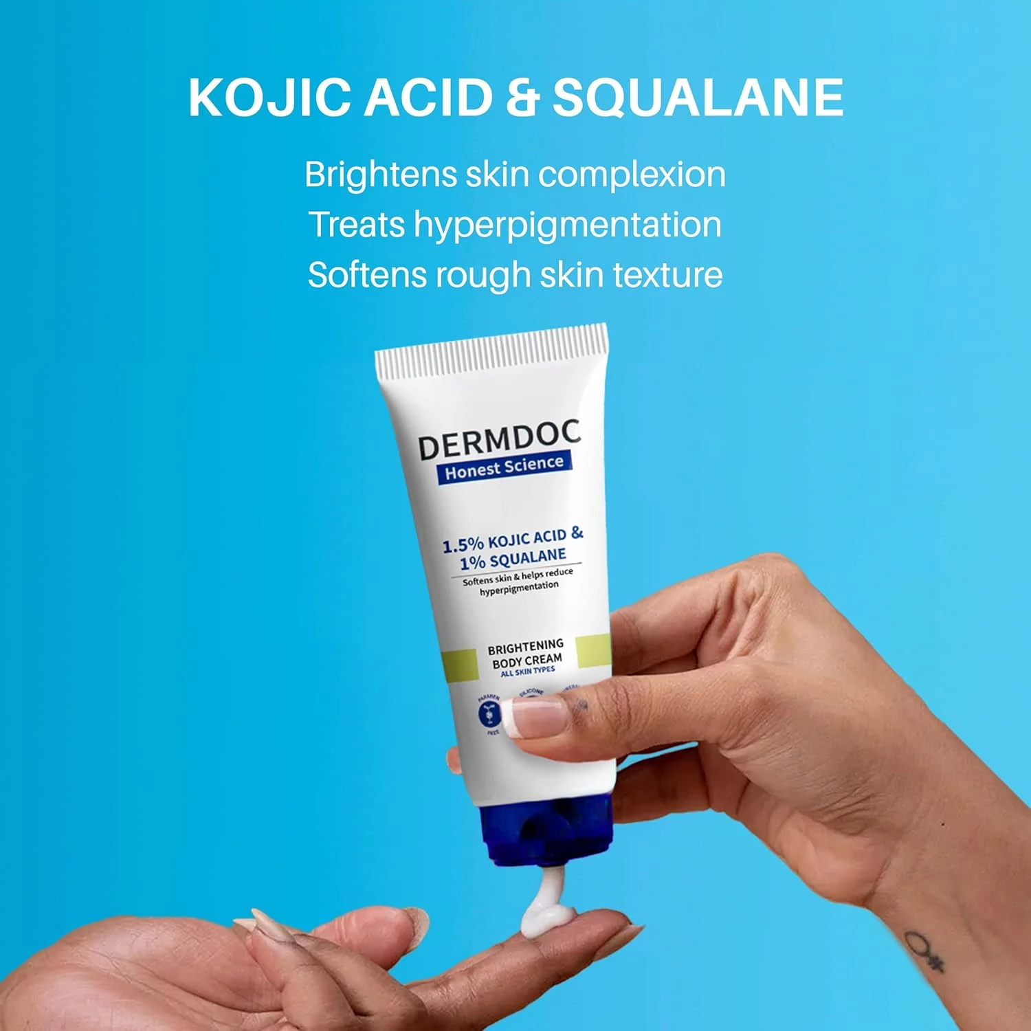Dermdoc 1.5% Kojic Acid & 1% Squalene Brightening Body Cream - Image 3