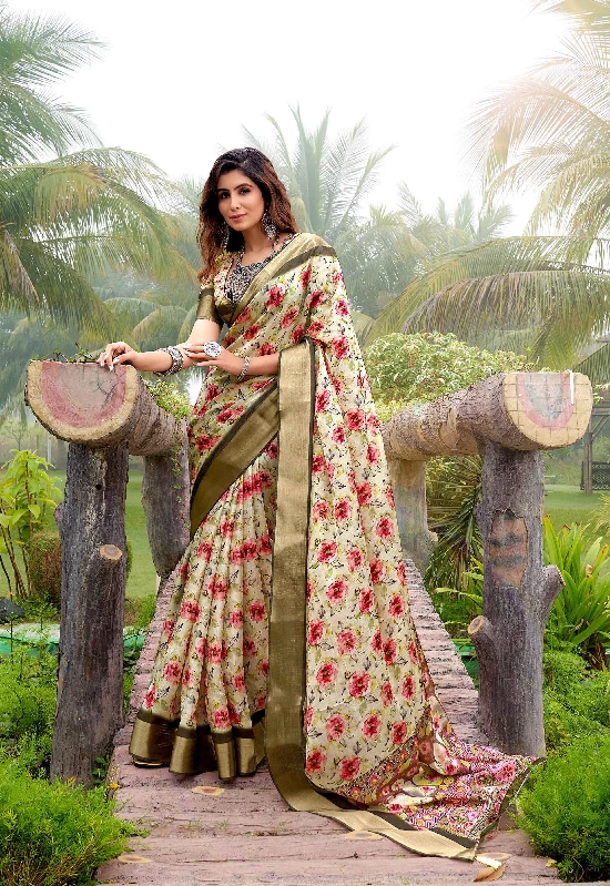Designer Party Wear Heavy Tussar Ghicha Silk Saree (181446)