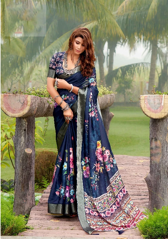 Designer Party Wear Heavy Tussar Ghicha Silk Saree (181447)