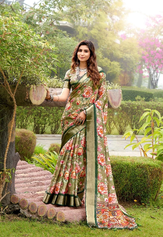 Designer Party Wear Heavy Tussar Ghicha Silk Saree (181448)