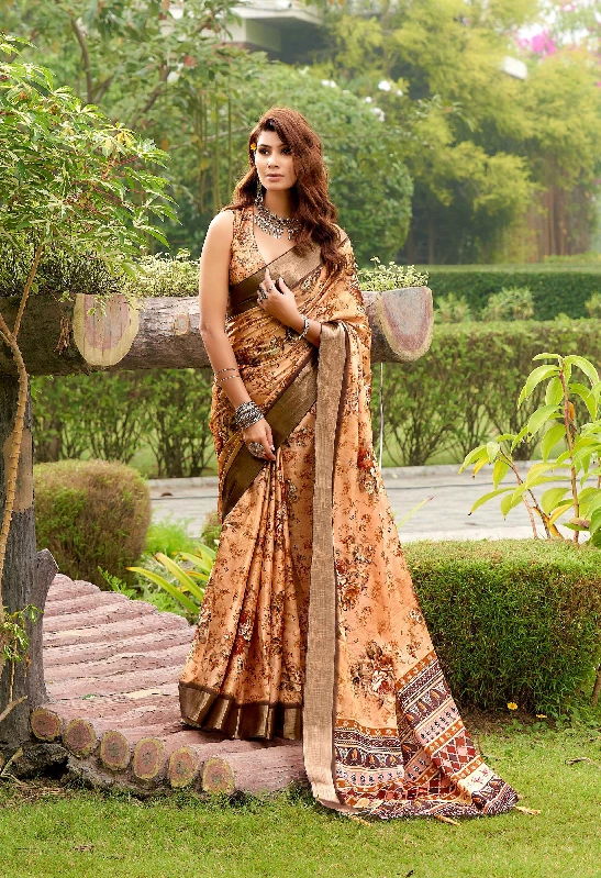Designer Party Wear Heavy Tussar Ghicha Silk Saree (181449)