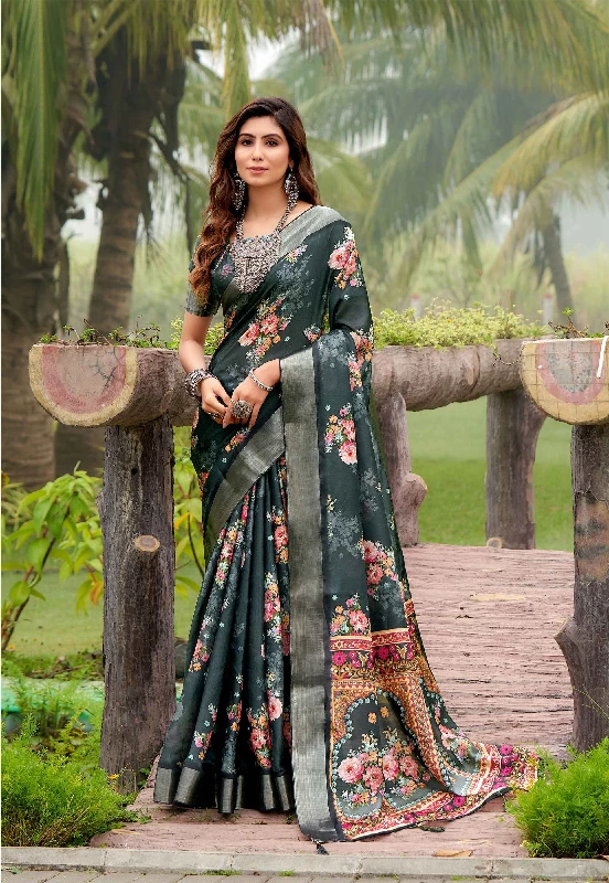 Designer Party Wear Heavy Tussar Ghicha Silk Saree (181450)