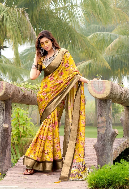 Designer Party Wear Heavy Tussar Ghicha Silk Saree (181452)