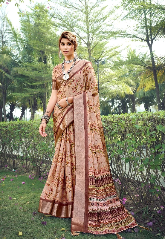 Designer Party Wear Heavy Tussar Ghicha Silk Saree (181458)
