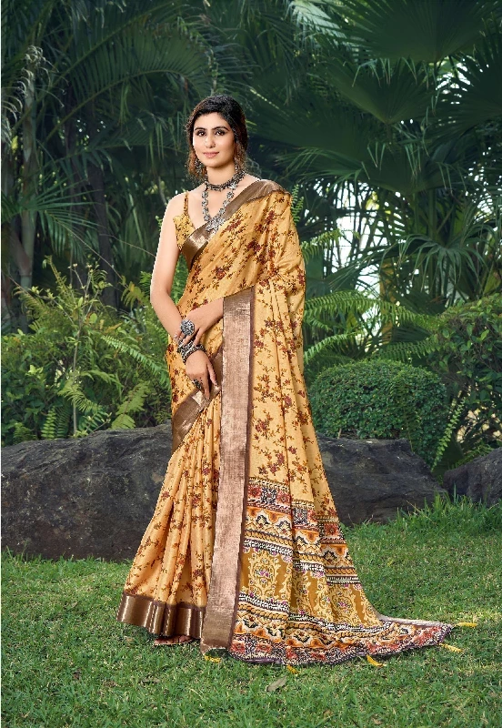 Designer Party Wear Heavy Tussar Ghicha Silk Saree (181459)