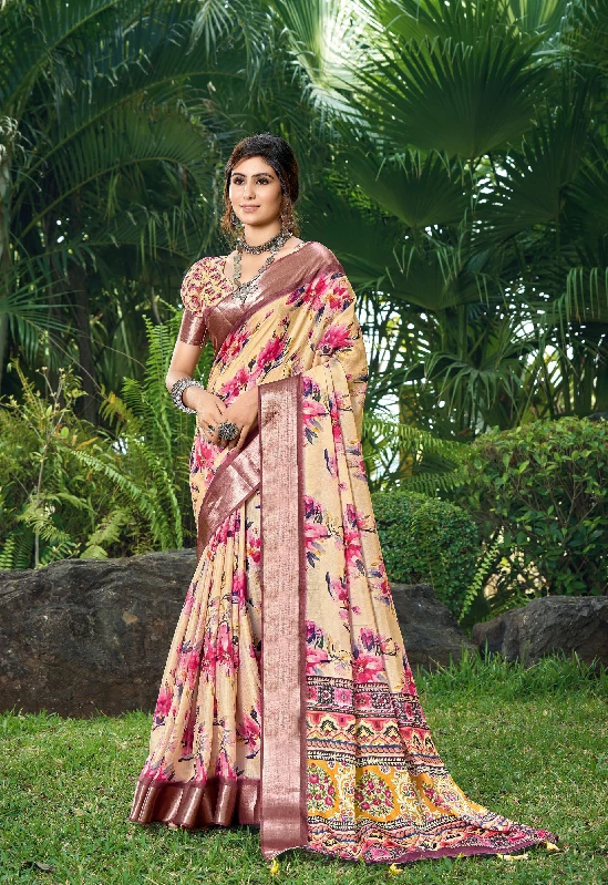 Designer Party Wear Heavy Tussar Ghicha Silk Saree (181461)