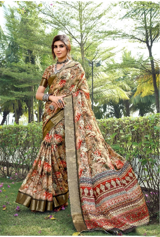Designer Party Wear Heavy Tussar Ghicha Silk Saree (181462)